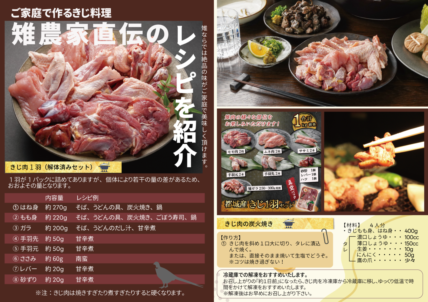 きじ肉料理のレシピ案内